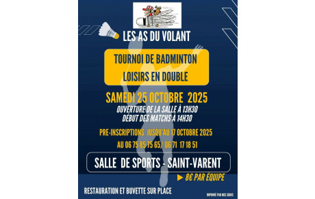 Tournoi Bad Loisirs en double