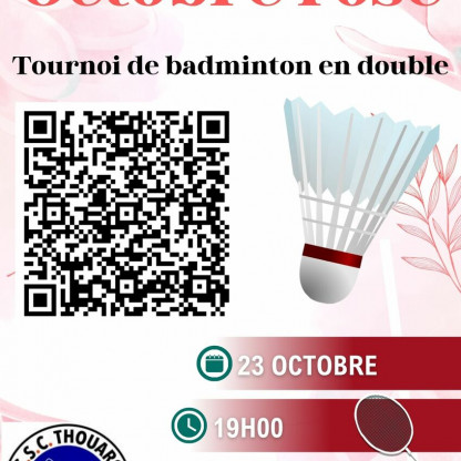 🌸 TOURNOI DE BADMINTON LOISIRS EN DOUBLE – OCTOBRE ROSE 🏸